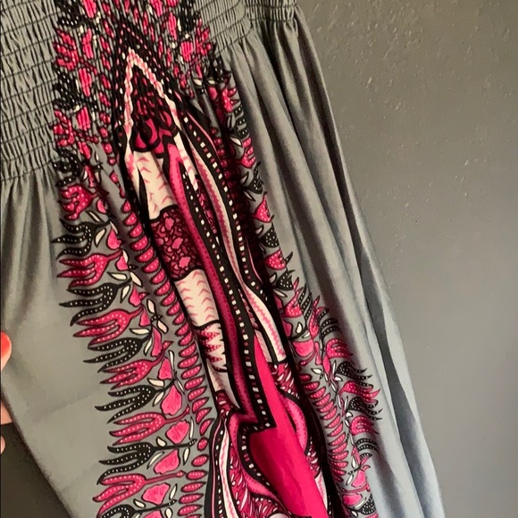 EUC Grey Pink Maxi Sun Dress - Picture 2 of 4